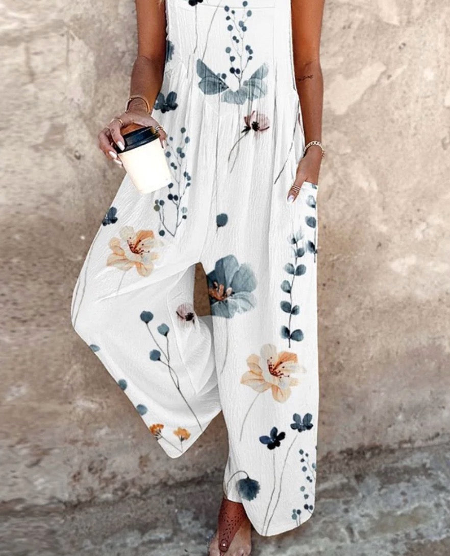 Lisona™ Luftig byxdress med botaniskt tryck