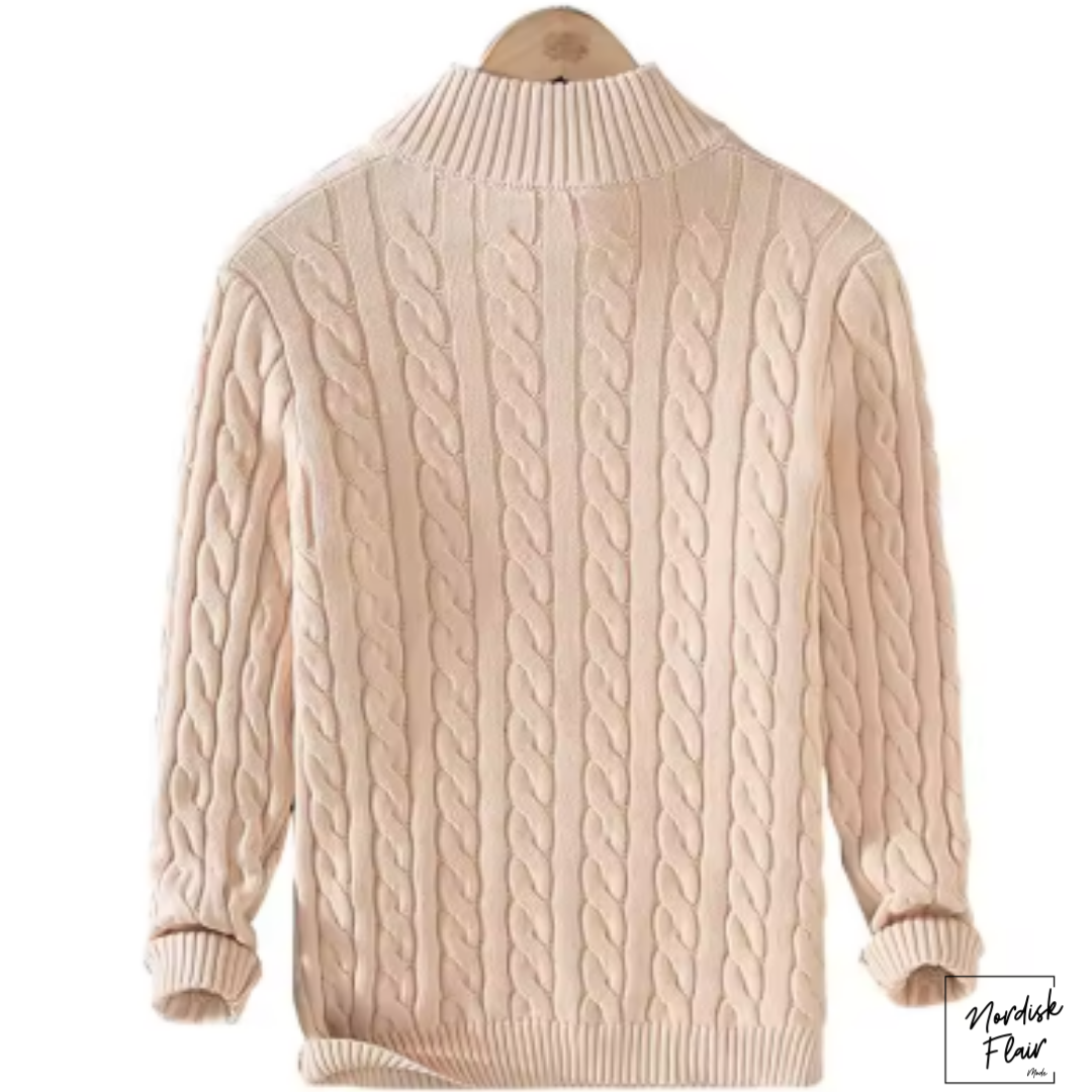 TABA™ | Zippad kabelstickad tröja