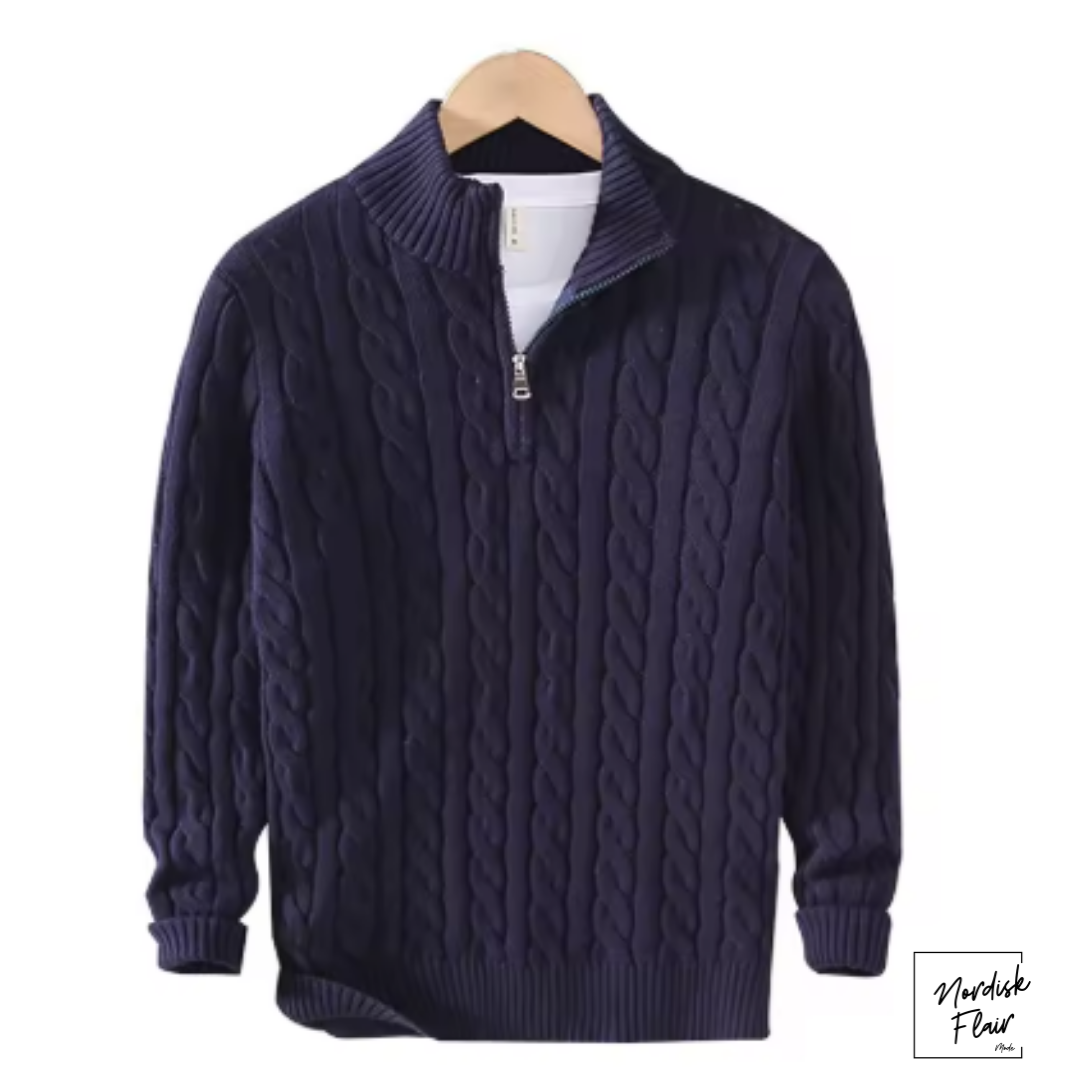 TABA™ | Zippad kabelstickad tröja