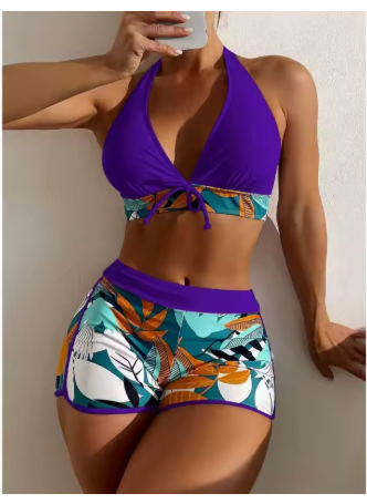 Lemma™ Högmidjad halterbikini-set