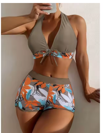 Lemma™ Högmidjad halterbikini-set