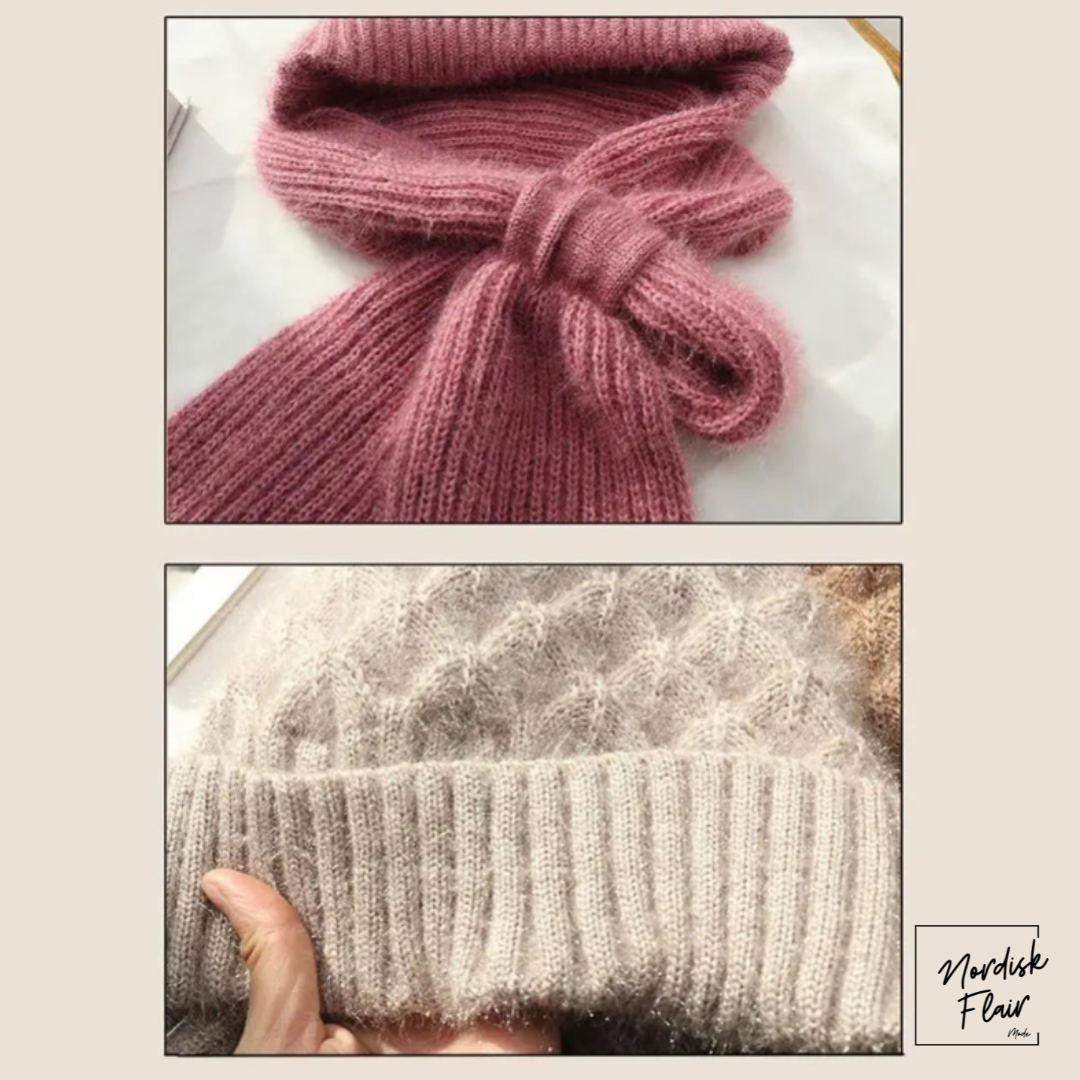 Eli™ | stickad halsduk-mössa