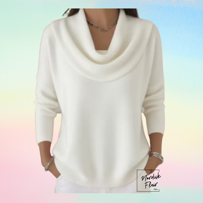 Eliza™ | Tröja med generös draperad krage