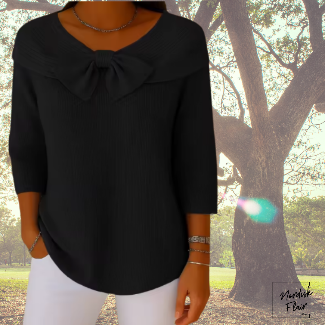 Serenna™ | Damtröja med rosett och rund halsringning