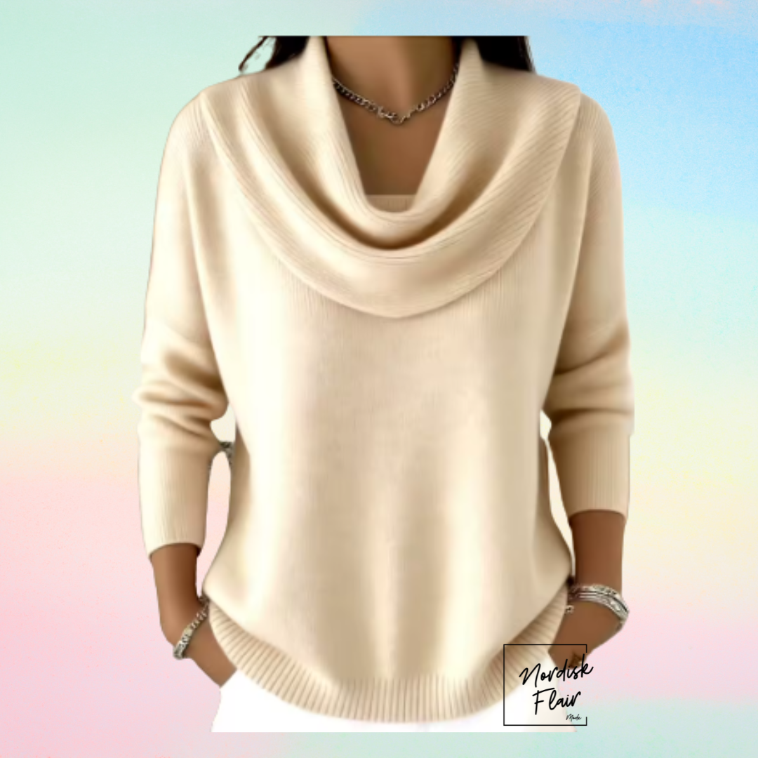 Eliza™ | Tröja med generös draperad krage