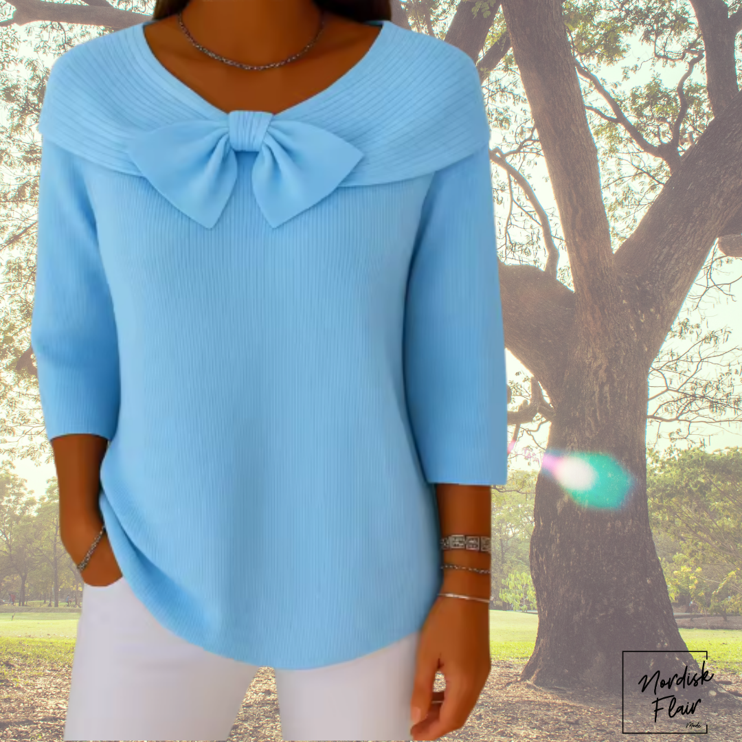 Serenna™ | Damtröja med rosett och rund halsringning