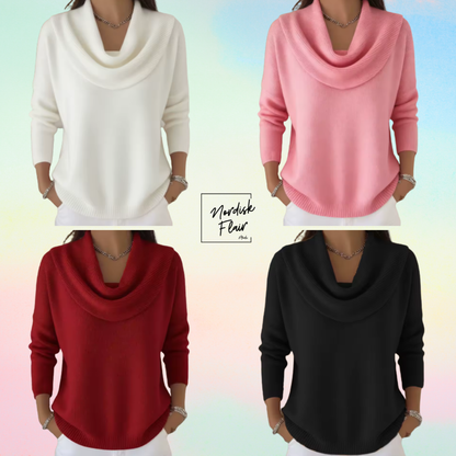 Eliza™ | Tröja med generös draperad krage