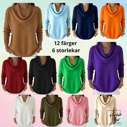 Eliza™ | Tröja med generös draperad krage