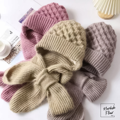 Eli™ | stickad halsduk-mössa