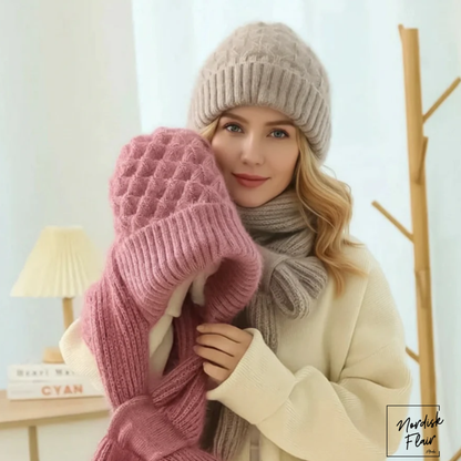 Eli™ | stickad halsduk-mössa