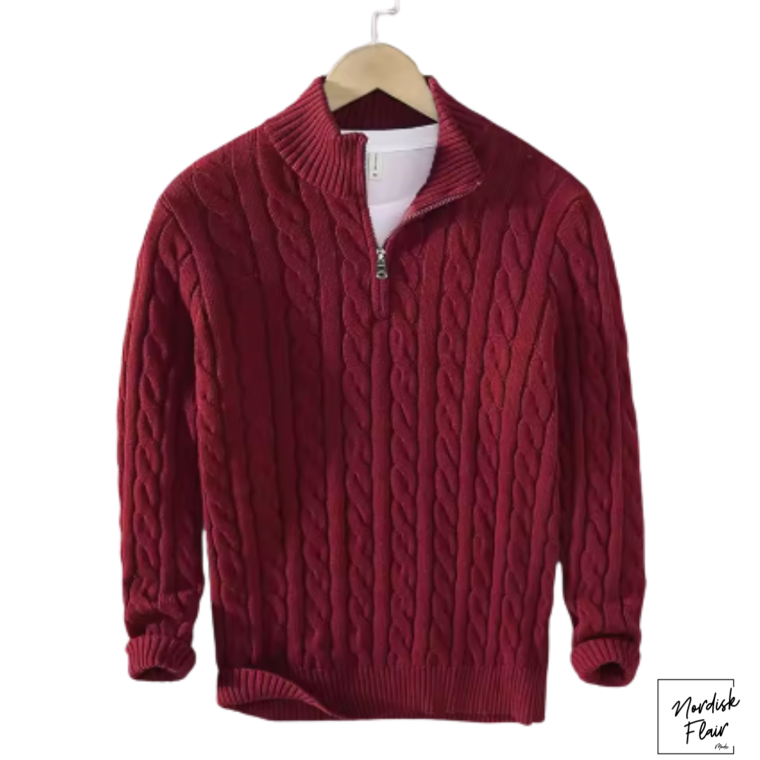 TABA™ | Zippad kabelstickad tröja