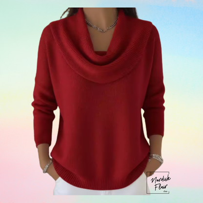 Eliza™ | Tröja med generös draperad krage