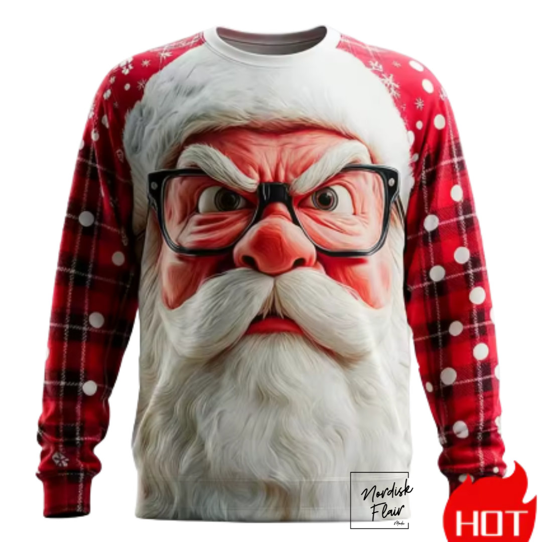 Jultröjor med jultomte, grafiskt 3D-tryck, höstmode. Sweatshirts med rund hals och hoodies för herr och dam.