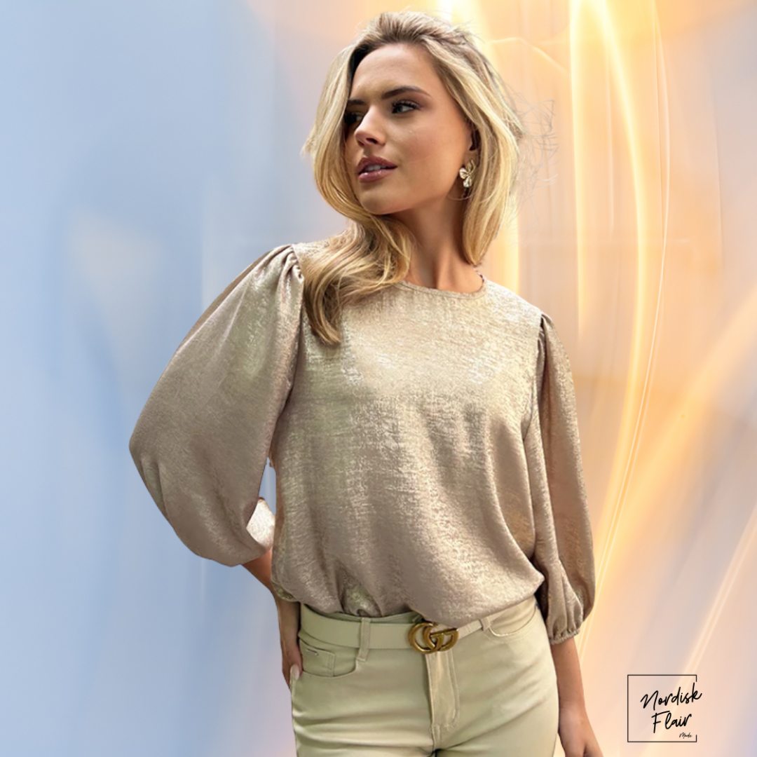 Gaia™ | Guldtop med puffärmar