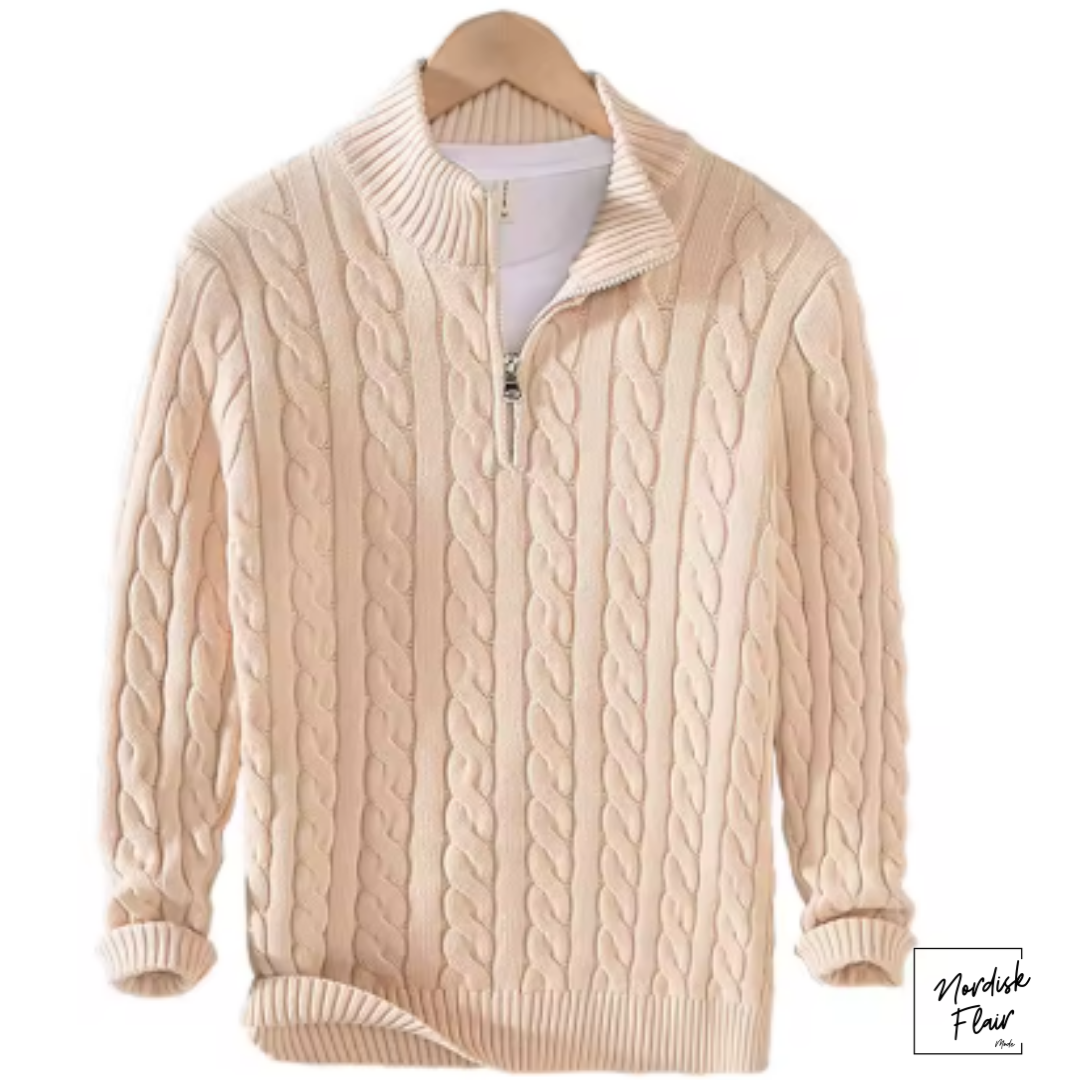 TABA™ | Zippad kabelstickad tröja