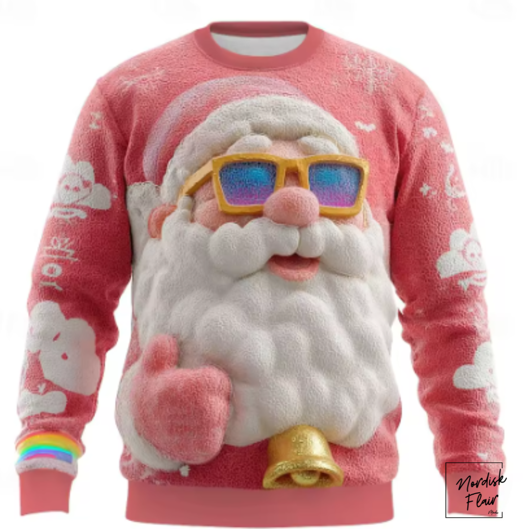 Jultröjor med jultomte, grafiskt 3D-tryck, höstmode. Sweatshirts med rund hals och hoodies för herr och dam.