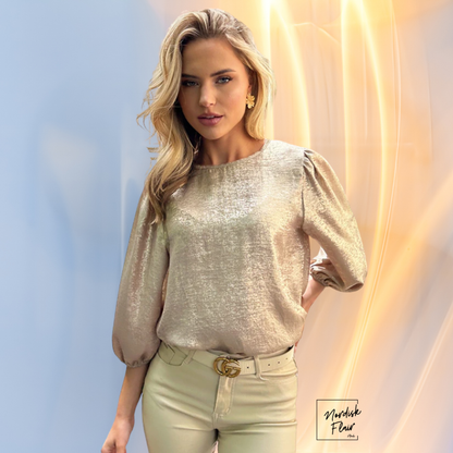 Gaia™ | Guldtop med puffärmar