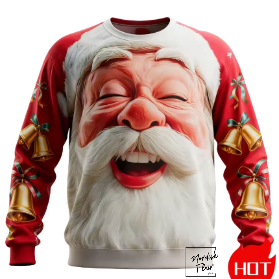 Jultröjor med jultomte, grafiskt 3D-tryck, höstmode. Sweatshirts med rund hals och hoodies för herr och dam.