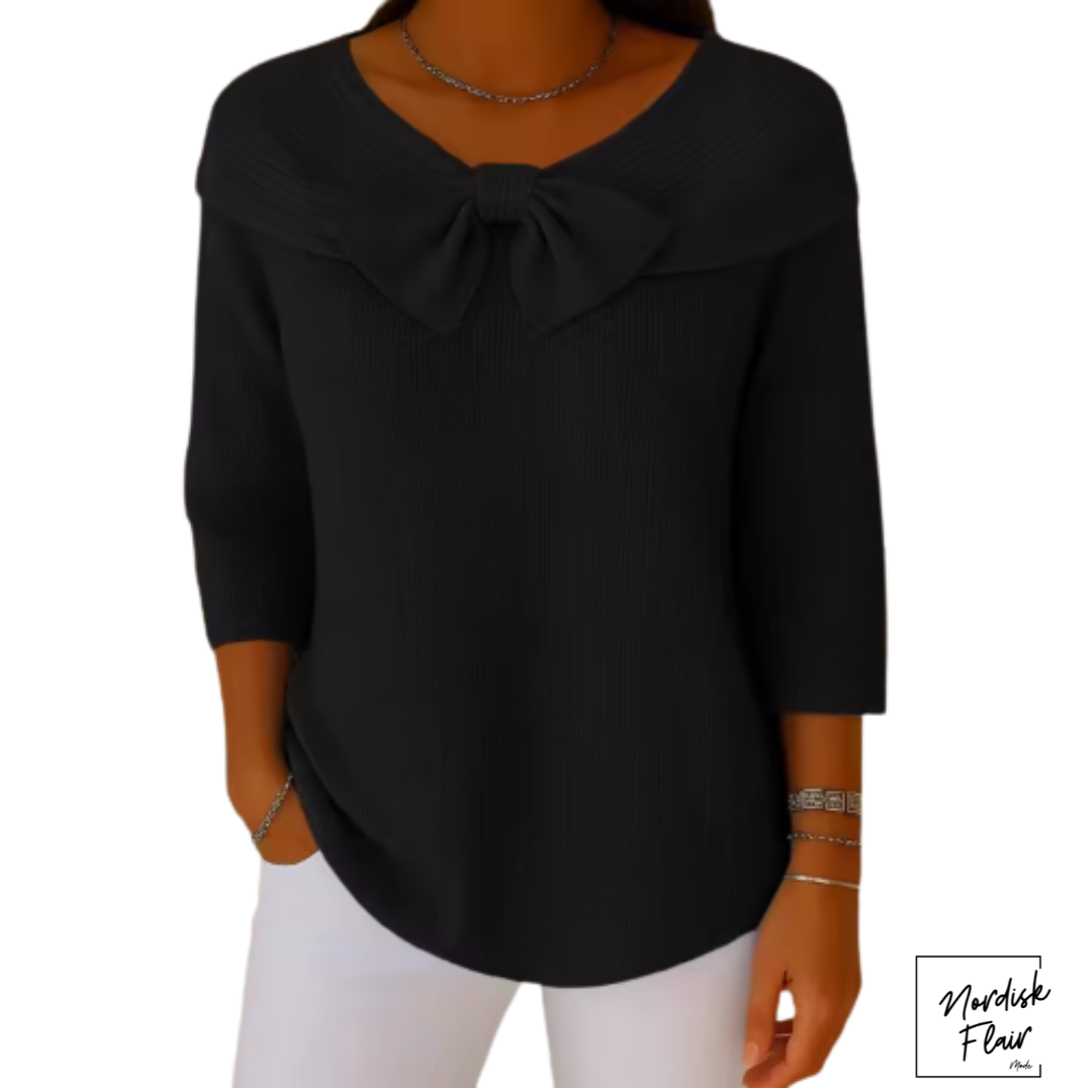 Serenna™ | Damtröja med rosett och rund halsringning