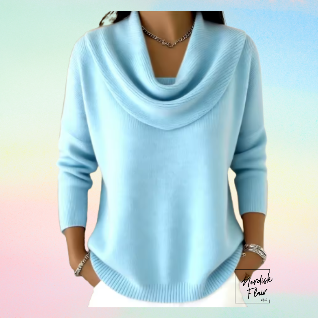 Eliza™ | Tröja med generös draperad krage