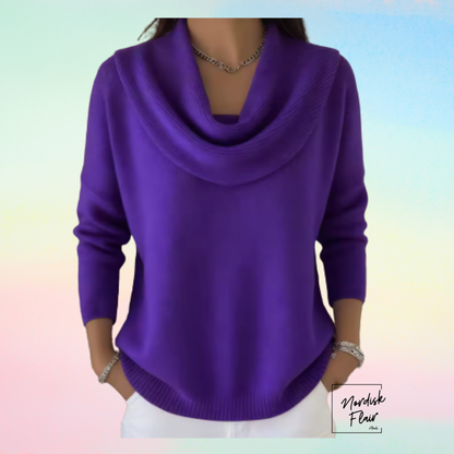 Eliza™ | Tröja med generös draperad krage