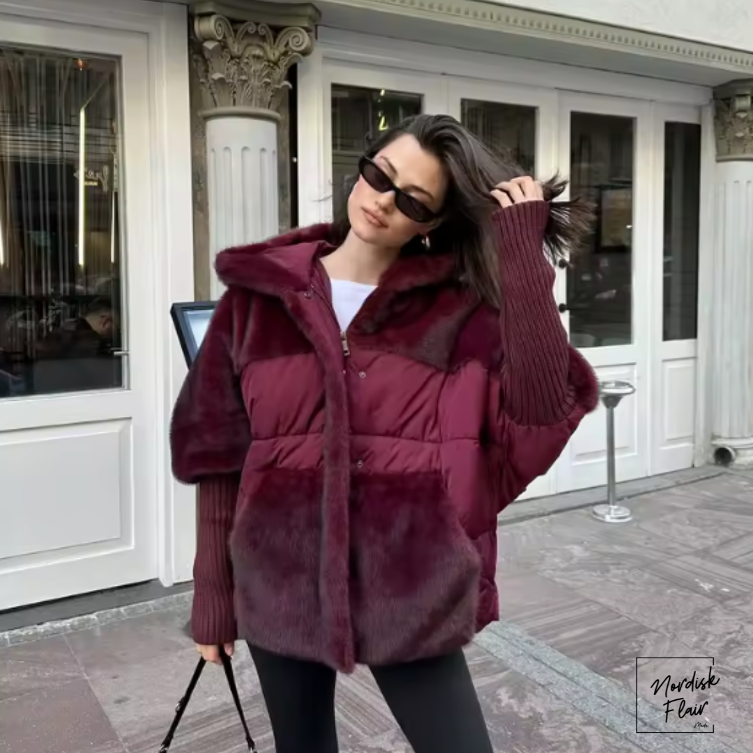 Diana™ |Patchwork‑päls damjacka med vaddering