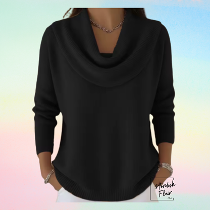 Eliza™ | Tröja med generös draperad krage