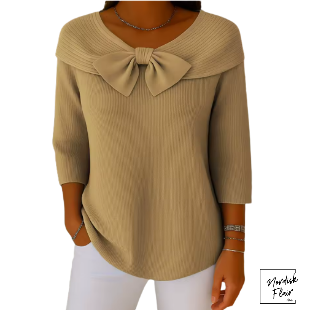 Serenna™ | Damtröja med rosett och rund halsringning