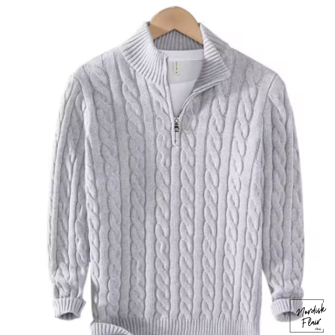 TABA™ | Zippad kabelstickad tröja