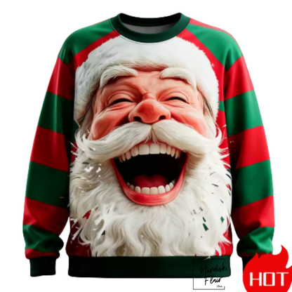 Jultröjor med jultomte, grafiskt 3D-tryck, höstmode. Sweatshirts med rund hals och hoodies för herr och dam.