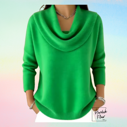 Eliza™ | Tröja med generös draperad krage