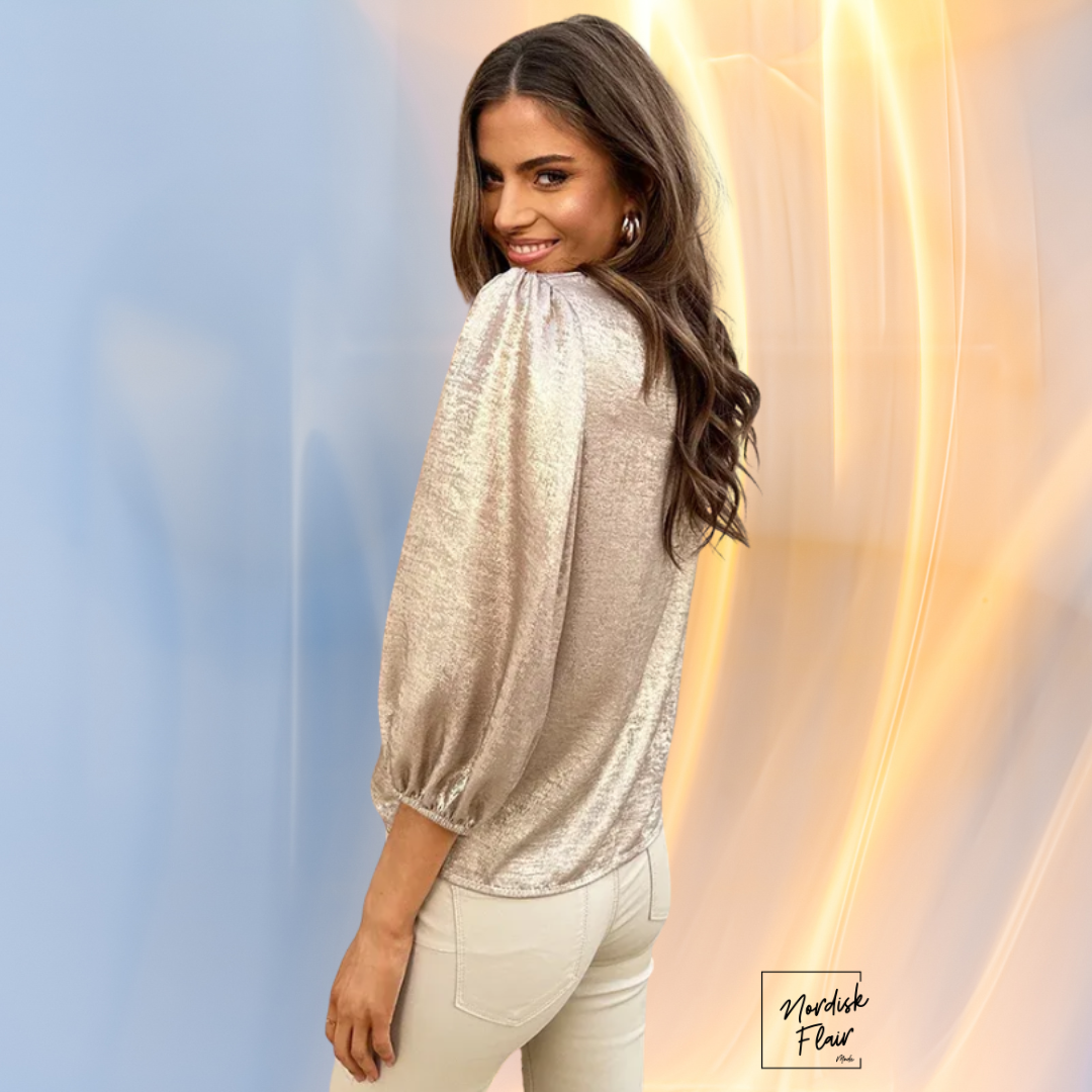 Gaia™ | Guldtop med puffärmar