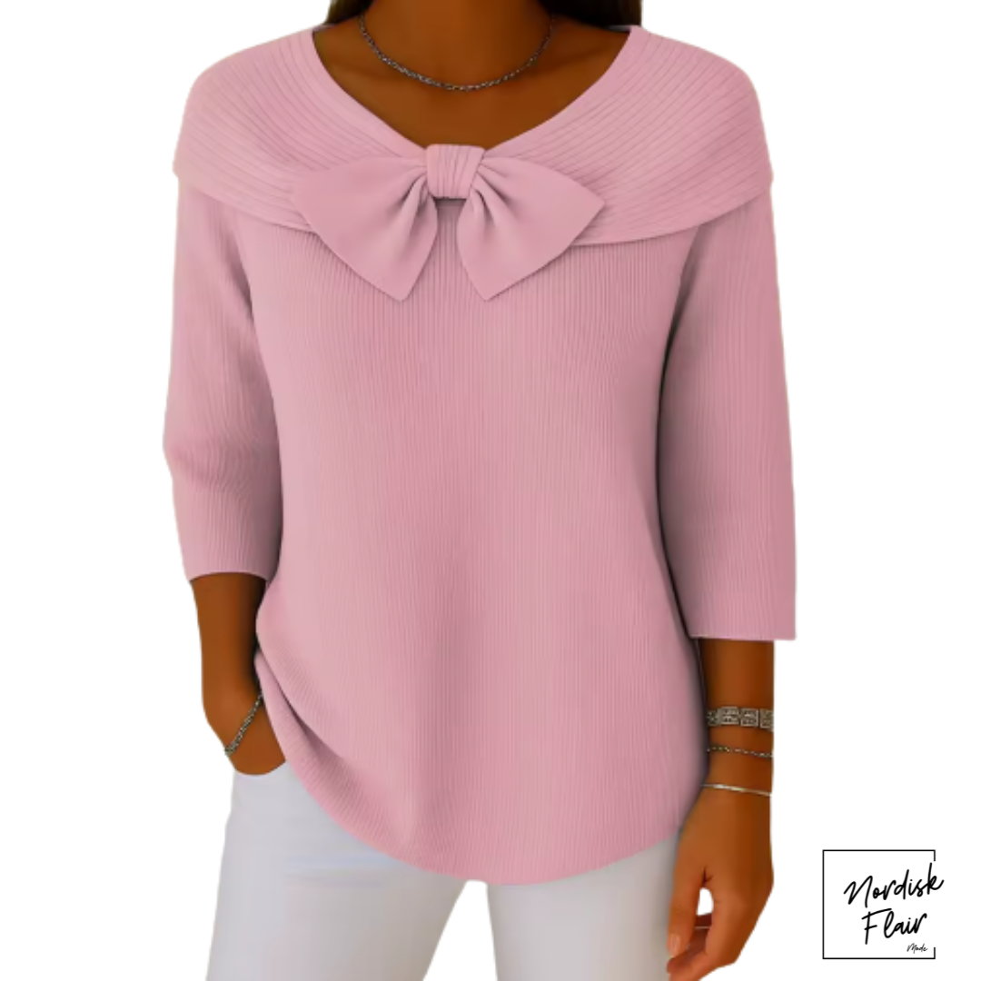 Serenna™ | Damtröja med rosett och rund halsringning
