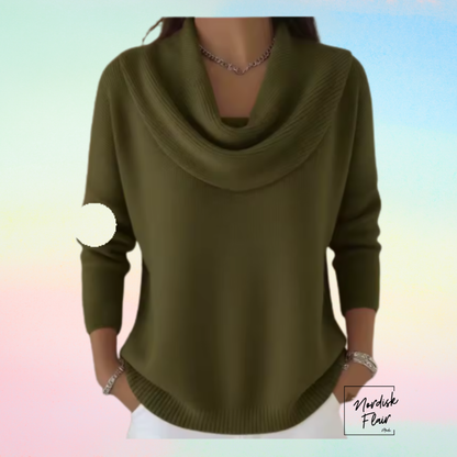 Eliza™ | Tröja med generös draperad krage