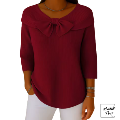 Serenna™ | Damtröja med rosett och rund halsringning