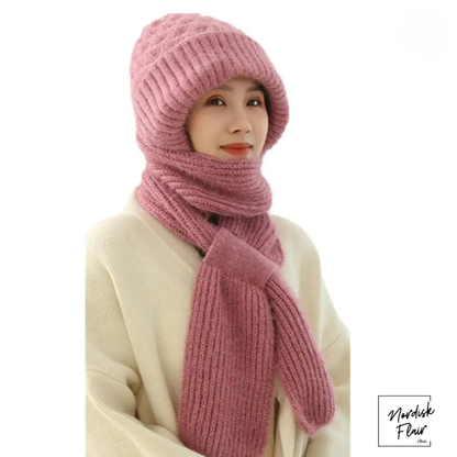 Eli™ | stickad halsduk-mössa