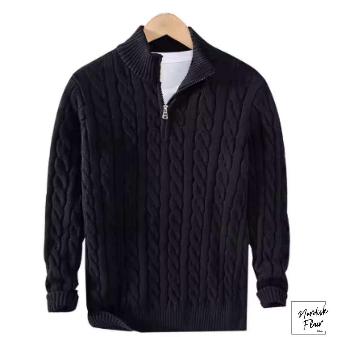 TABA™ | Zippad kabelstickad tröja