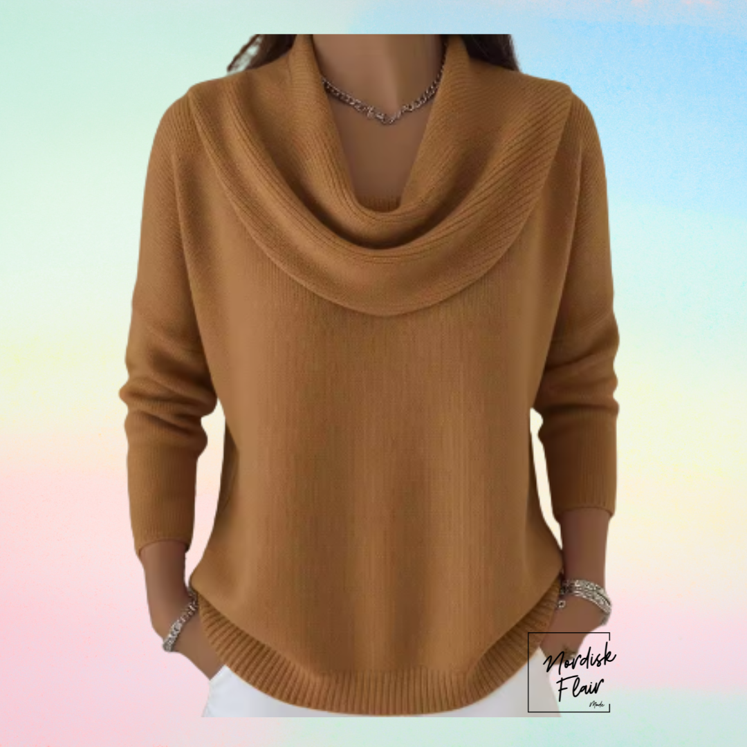 Eliza™ | Tröja med generös draperad krage