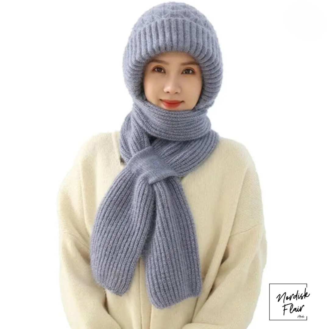 Eli™ | stickad halsduk-mössa