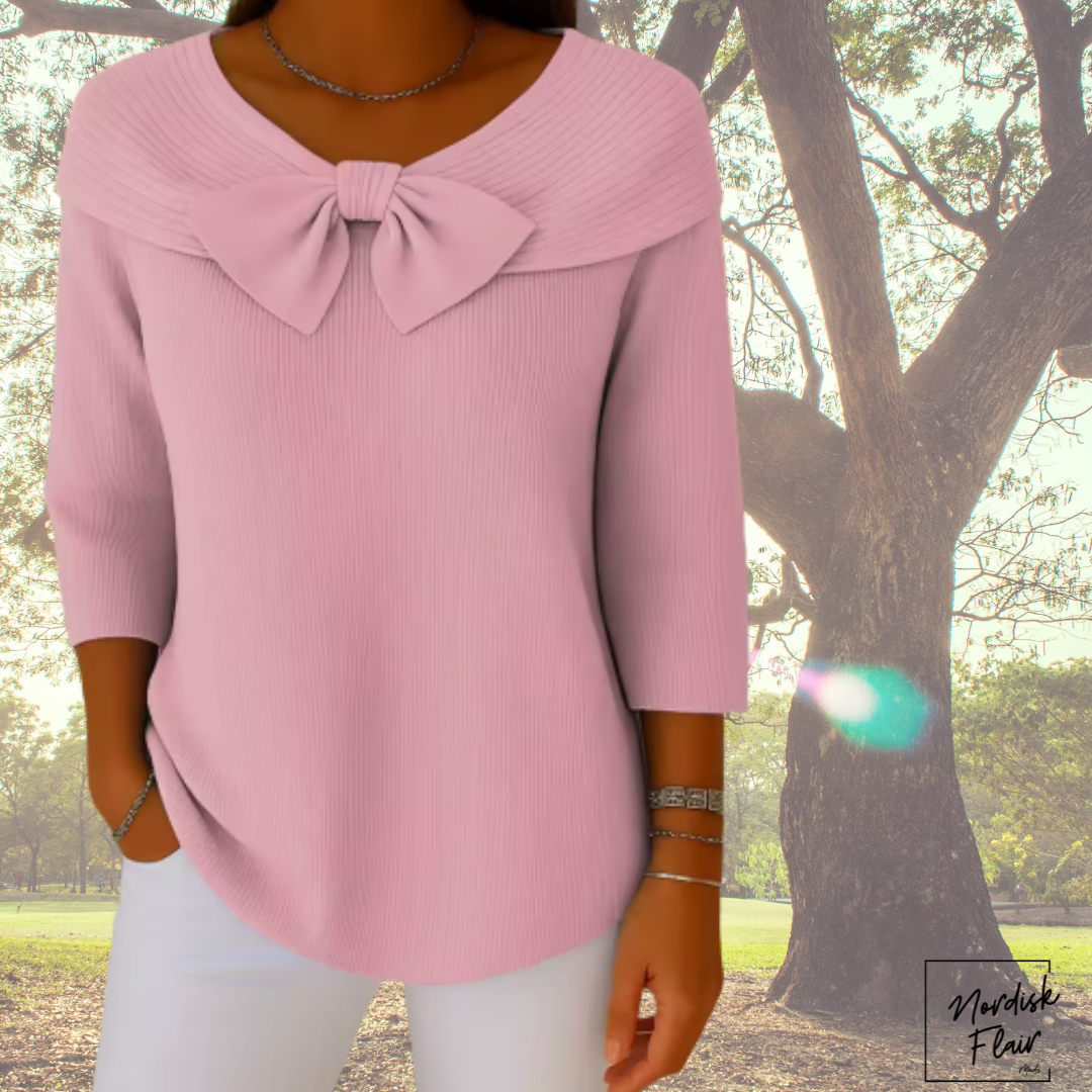 Serenna™ | Damtröja med rosett och rund halsringning