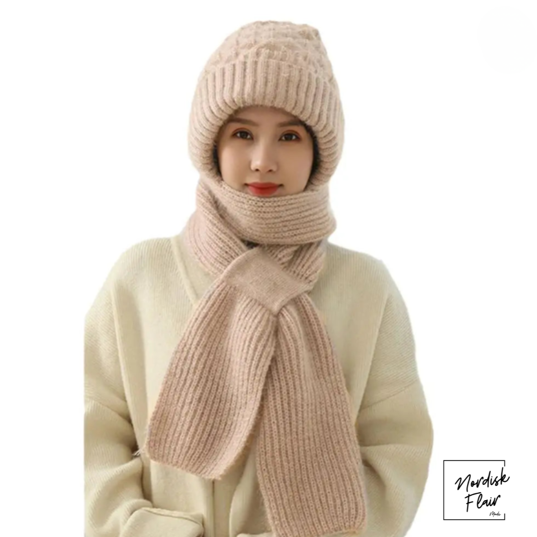 Eli™ | stickad halsduk-mössa