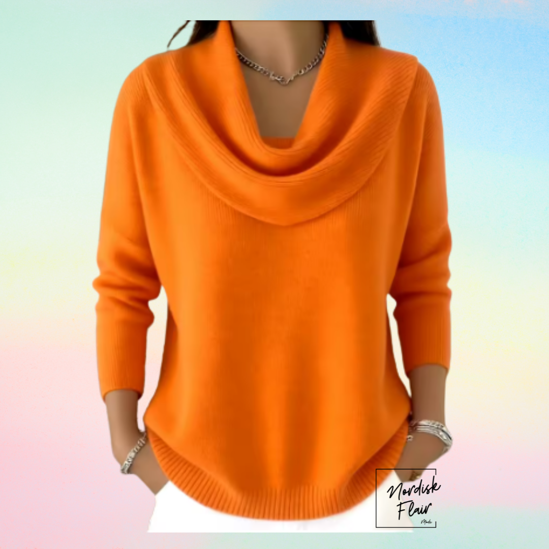 Eliza™ | Tröja med generös draperad krage