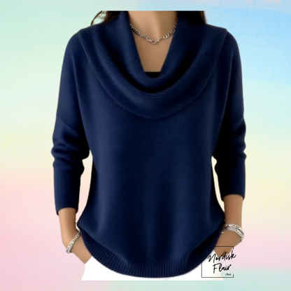Eliza™ | Tröja med generös draperad krage