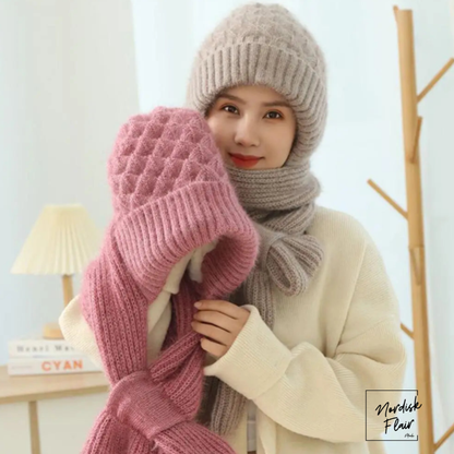 Eli™ | stickad halsduk-mössa