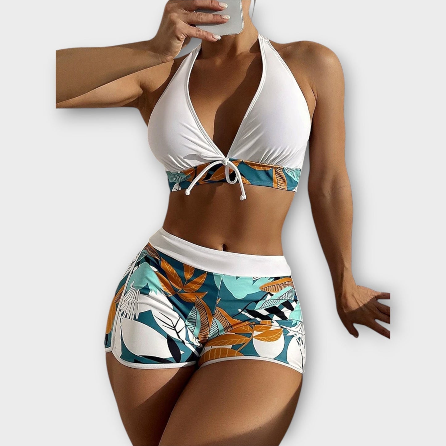 Lemma™ Högmidjad halterbikini-set