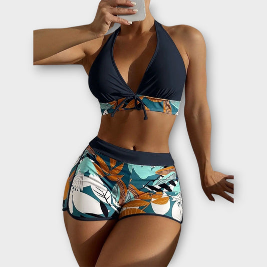 Lemma™ Högmidjad halterbikini-set