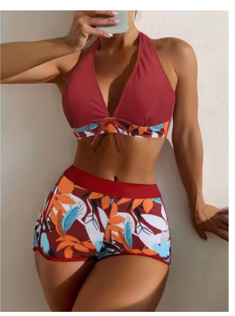 Lemma™ Högmidjad halterbikini-set