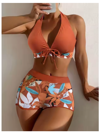 Lemma™ Högmidjad halterbikini-set