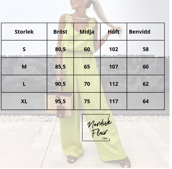 Anita™ Ärmlös jumpsuit med vida ben och halvöppen rygg