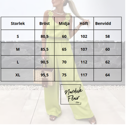 Anita™ Ärmlös jumpsuit med vida ben och halvöppen rygg